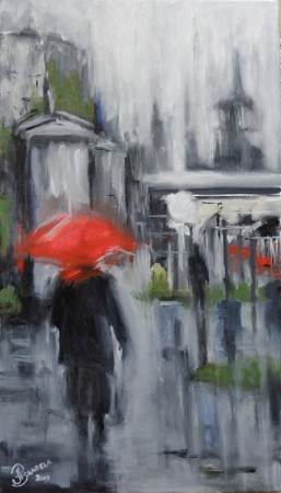SADEPÄIVÄ, 2015, öljy kankaalle 58 x 33 cm